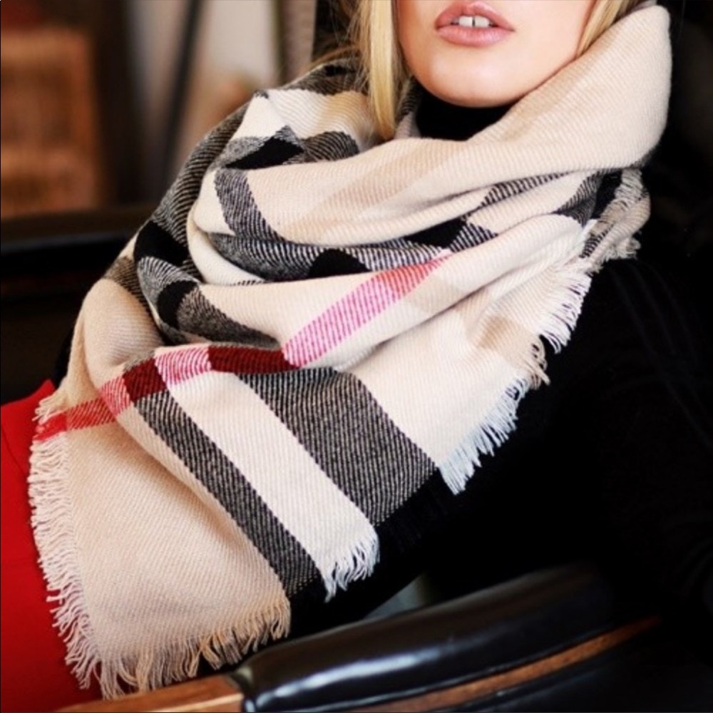 Novacheck Plaid British Tartan Blanket Scarf-Camel